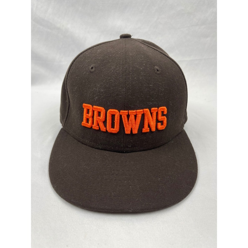 New Era 59FIFTY Cleveland Browns NFL Youth 6 5/8 Brown Orange Fitted Hat Poly
